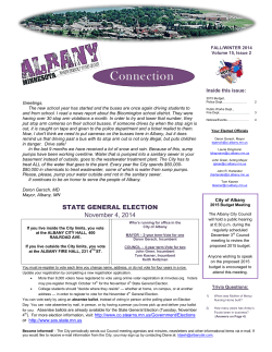 2014 Fall/Winter Newsletter - City of Albany