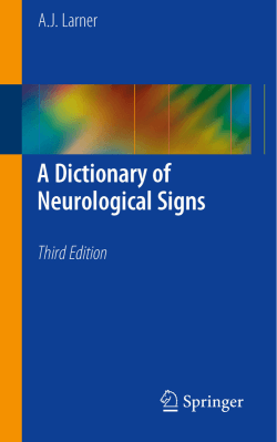 A Dictionary of Neurological Signs, Third Edition