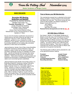 November 2014 Issue - Master Gardeners of Bergen County