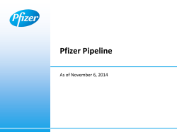 Pfizer Pipeline as of November 6, 2014