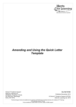 Amending and Using the Quick Letter Template - Hertfordshire Grid