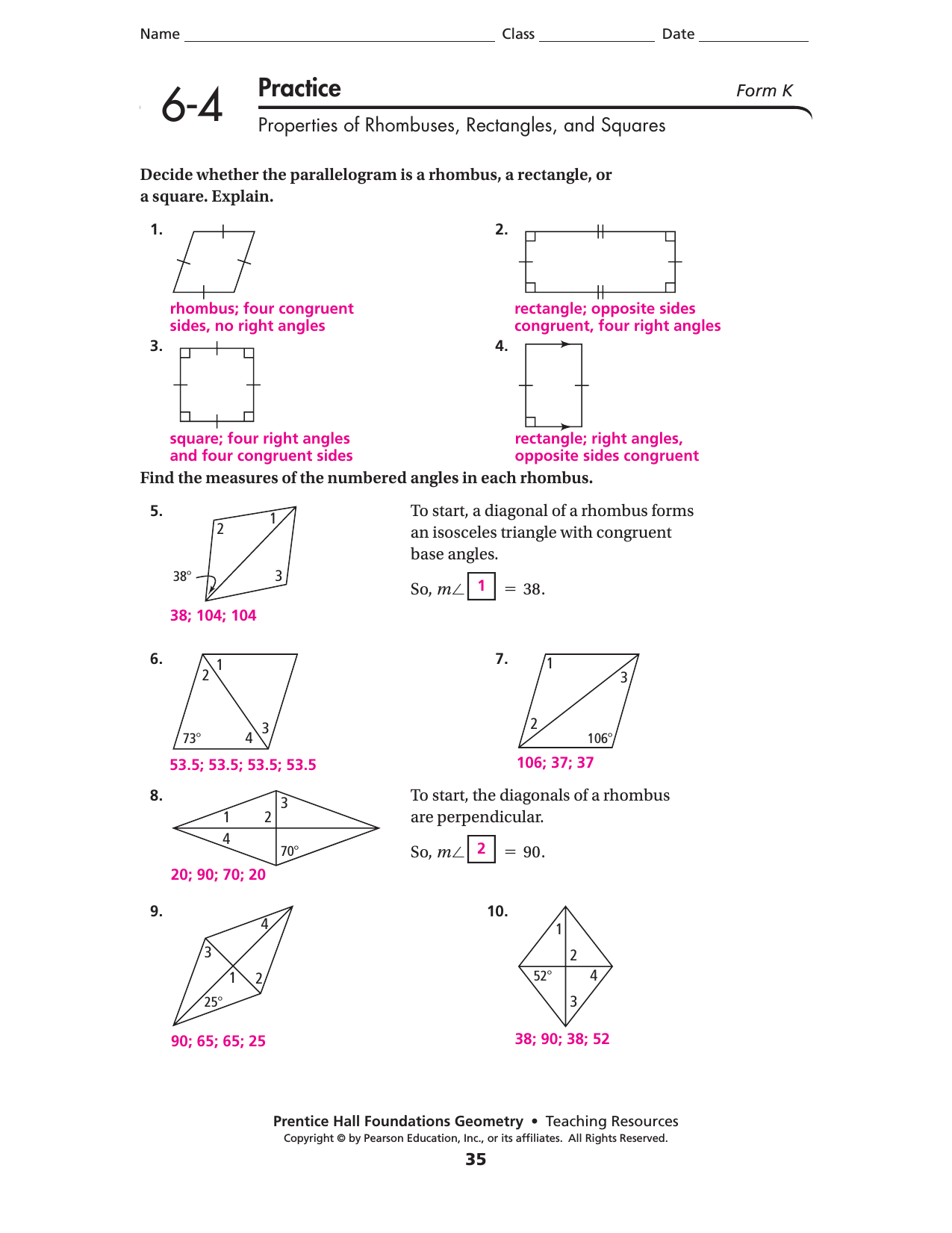 6 2 Practice Properties of Parallelograms - En.AsriPortal.com