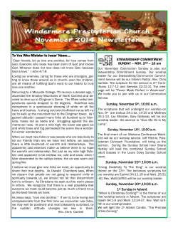November Newsletter - Windermere Presbyterian Church