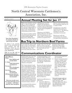NCWCA 4 Qtr Newsletter 2014 - North Central Wisconsin Cattlemen