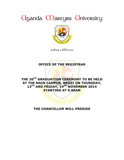 List of Graduands 2014 - Uganda Martyrs University