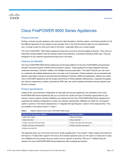 Cisco FirePOWER 8000 Series Appliances Data Sheet