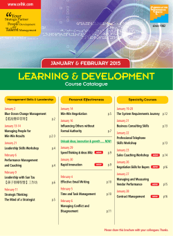 January & February 2015 - Hong Kong Training & Development