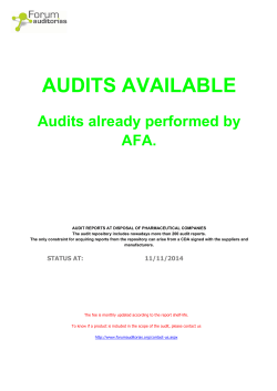 AFA Audits Database - Forum Auditorias