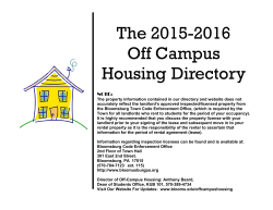 Fall 2015-Spring 2016 Housing Directory - Bloomsburg University