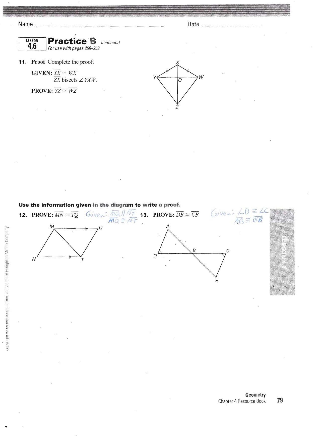 Section 22.22 Proof Practice Worksheet with Answers - San Juan With Regard To Geometric Proofs Worksheet With Answers