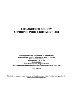 Approved Swimming Pool Equipment List - Department of Public