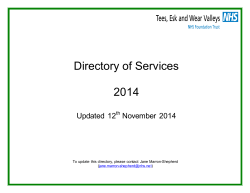 Directory of Services 2014 - Tees, Esk and Wear Valleys NHS