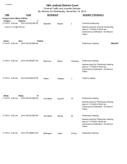 Daily Calendar by Att for CR - 18th Judicial District Court