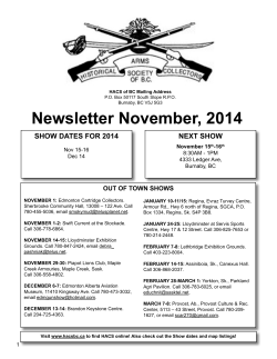 Newsletter November, 2014 - Historical Arms Collectors of BC