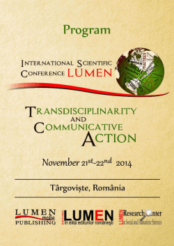 TCA 2014 – PDF version - LUMEN International Conference
