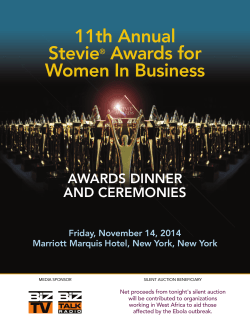 official program book - the Stevie Awards