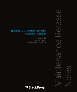 BlackBerry Enterprise Server for Microsoft Exchange-Maintenance