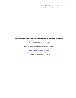 Vendors of Learning Management and E-learning Products For