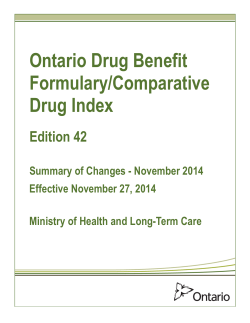 Edition 42: Summary of Changes – November 2014 - Ontario