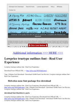 Lowprice truetype outlines font - Real User Experience