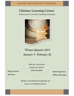 Winter Quarter 2015 Class Schedule - Lifetime Learning Center