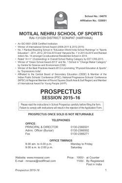 prospectus session 2015–16 - Motilal Nehru School of Sports