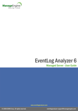ManageEngine EventLog Analyzer :: Help Documentation - ZMA
