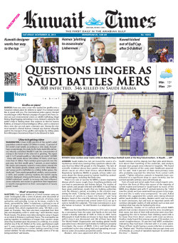Questions linger as Saudi battles MERS Min 15º - Kuwait Times