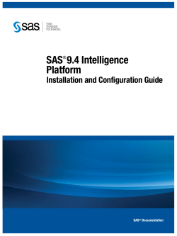 SAS 9.4 Intelligence Platform: Installation and Configuration Guide