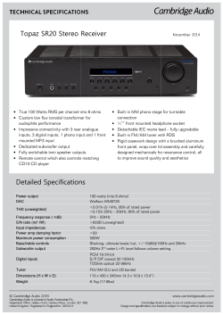 Topaz SR20 Stereo Receiver Detailed - Cambridge Audio