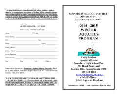 Aquatics Program Brochure - Winter, 2014-15 - Pennsbury School